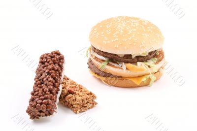 delicious hamburgers and snack