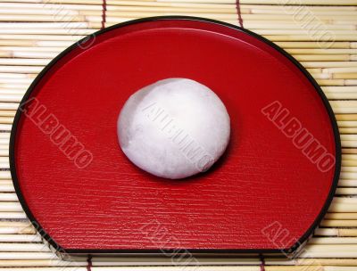 Japanese cake on a plate