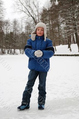 Boy with snowball Boy with snowball