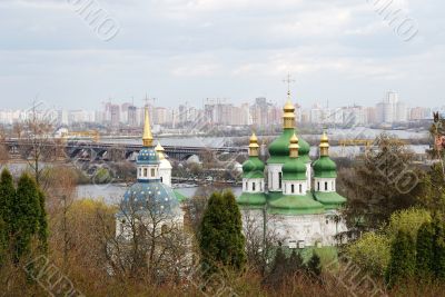 Monastery in Kiev under river Dnieper