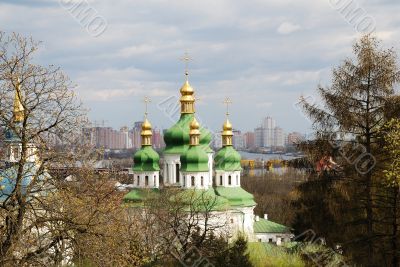 Monastery in Kiev under river Dnieper