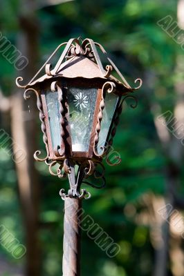 Rustic lamp close-up