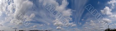 Horizontal panoramic skyskype with clouds