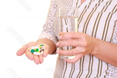 woman with lots of pills