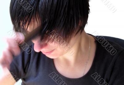 Combing girl