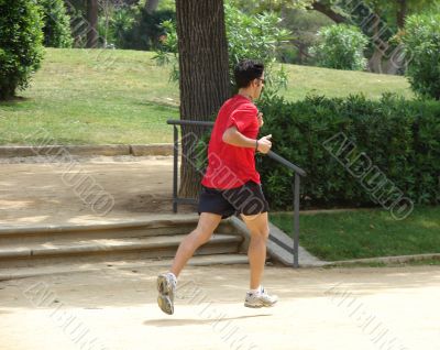 The running young man