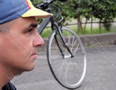 Profile of a cyclist