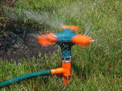 Moving streams sprayer watering lawn