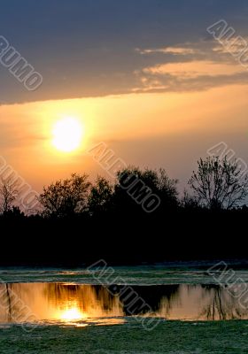 Dawn above lake