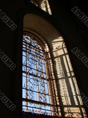 Window of ancient cathedral