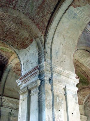 Old ruined cathedral interior