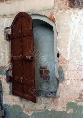 Ancient metal doorway of monastery