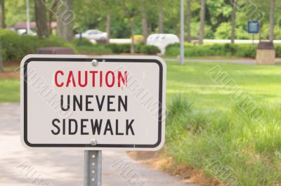 Caution Uneven Sidewalk