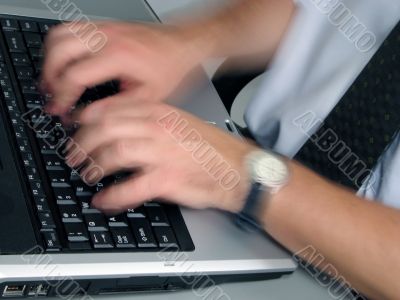 Hands typing