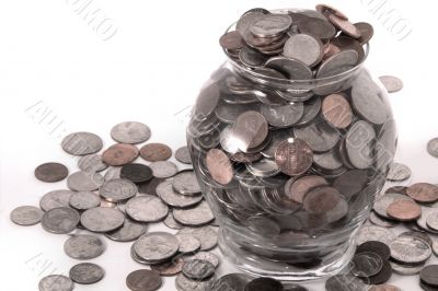 coins in a jar