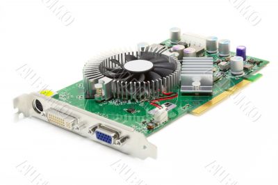 Mid-Range Video Card (isolated on white)