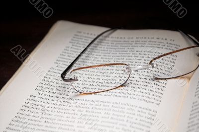 reading glasses and book