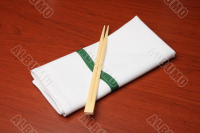 Chopsticks and napkin