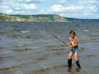 fishing and girl