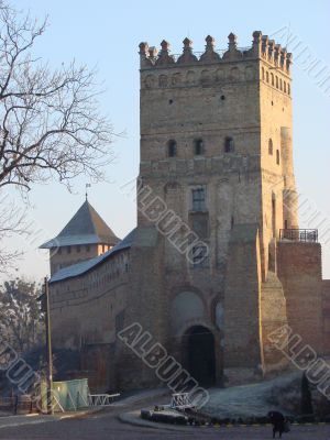 Ancient castle walls and towers remains