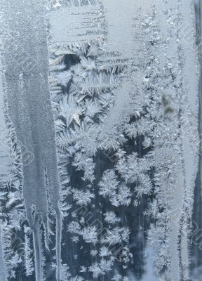 Hoarfrost on window glass