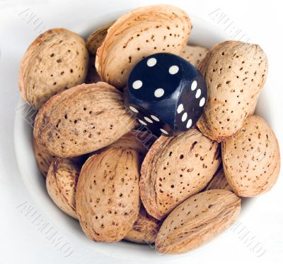Almond nuts and dice