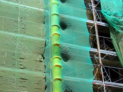 Facade of a under repair house