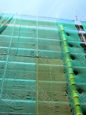 Facade of a under repair house