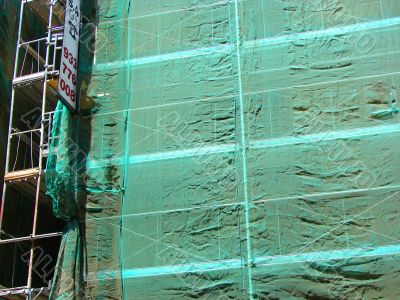 Facade of a under repair house