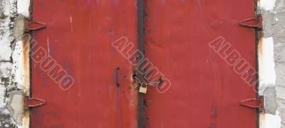 Red old gate