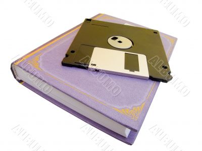The book and diskette for a computer