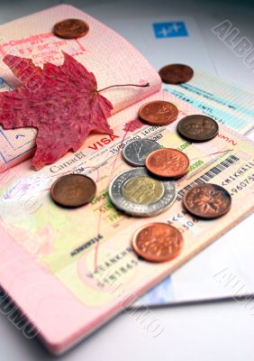 visa and ticket to Canada