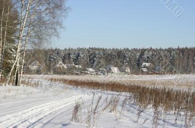 russian village freezing in winter