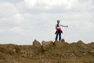 Girl on land
