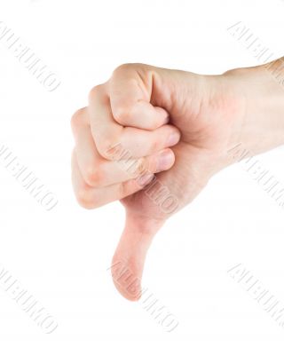 hand on white background