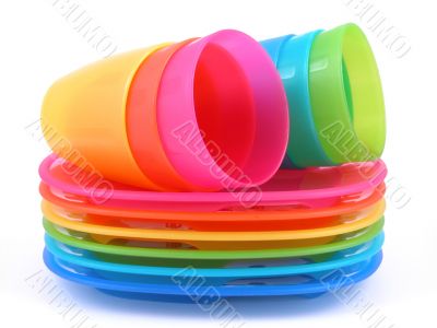 plastic cups and plates