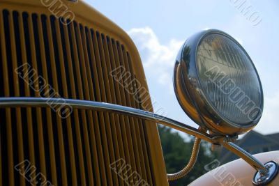 Grille on a school bus