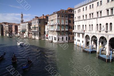 Bridgetop view of the grand canal venice Bridgetop view of the grand canal venice
