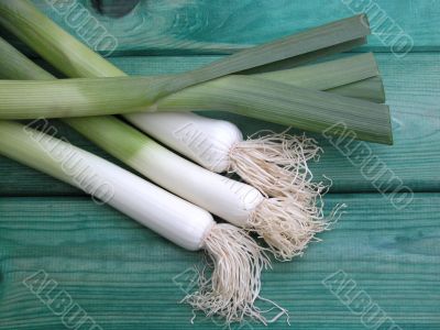 fresh leeks on board fresh leeks on board