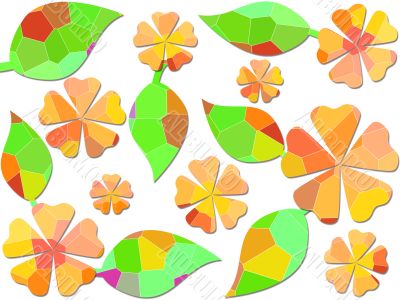 Flowers and leaves