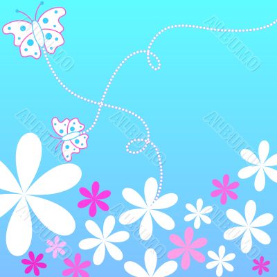 Flowers and butterflies design