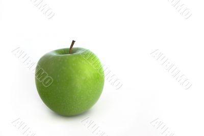 Grenn Apple with flowers and reflection