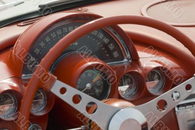 Detail of a classic car