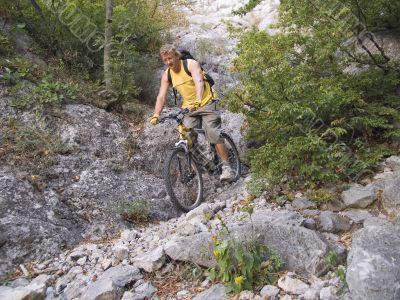 Descent to a mountain bicycle.
