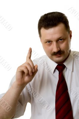 The young man on a white background