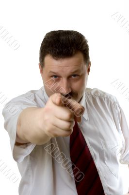 The young man on a white background