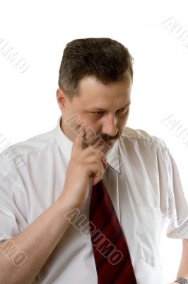 The young businessman in a thinking pose