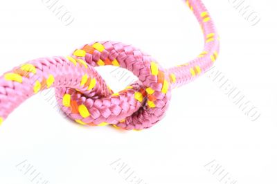 pink knot isolated on white close-ups