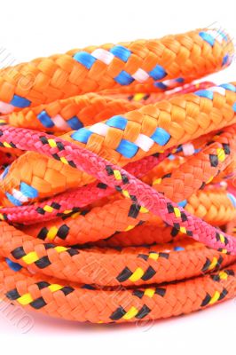 tow colorful ropes isolated
