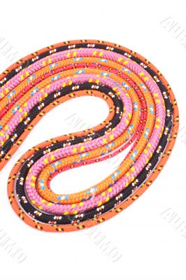 close-ups of colorful ropes isolated on white close-ups of colorful ropes isolated on white